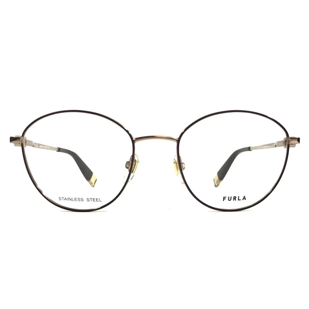 Furla Eyeglasses Frames VFU589 COL.0K99 Burgundy Red Pink Rose Gold 50-19-135